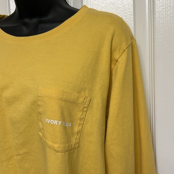 IVORY ELLA 🐘 YELLOW PINK ORGANIC COTTON LONG SLEEVE ELEPHANT T-SHIRT Women’s XXL - Picture 6 of 13